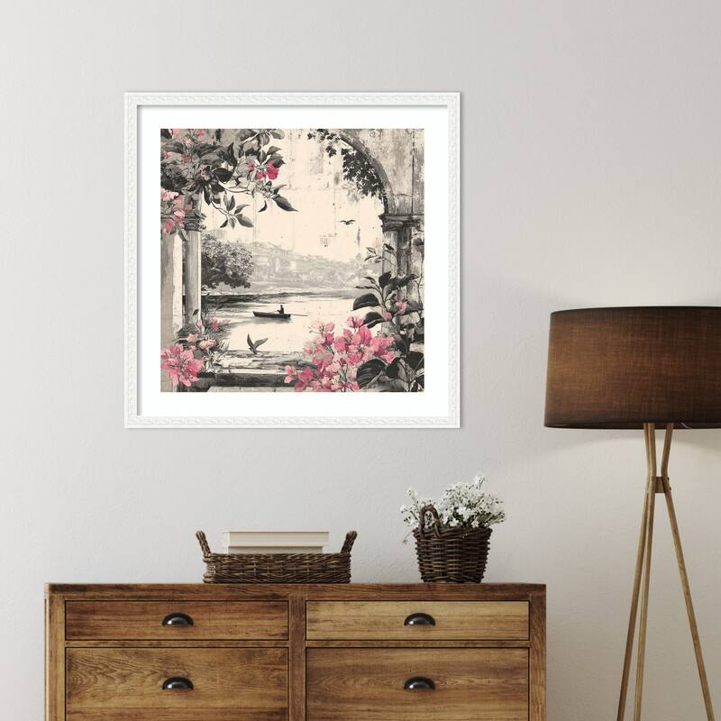 Peacock Mughal Mural Designs No. 5 by Tradelink inhouse artist Wood Framed Wall Art Print