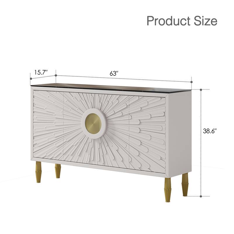 Modern 62.99'' Sideboard Decorative Cabinet with Storage Shelves