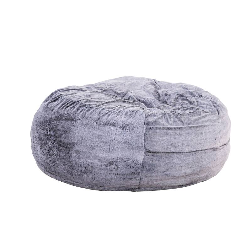 Classic 5ft Faux Fur Memory Foam Bean Bag, Living Room Lounger, Soft Comfortable Bean Bag Chair