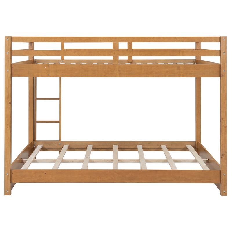 Wood Queen Size Bunk Bed with Ladder