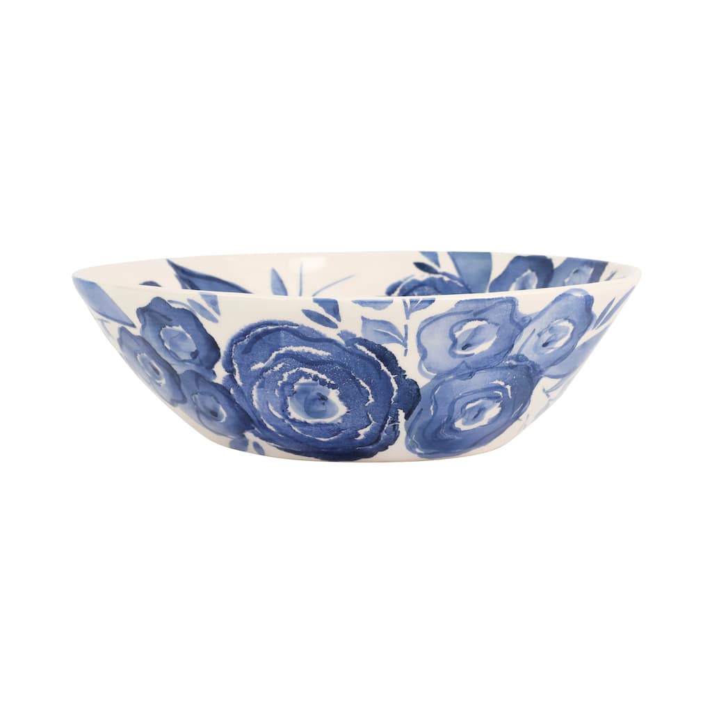 viva by VIETRI Blue Camellia Shallow Serving Bowl