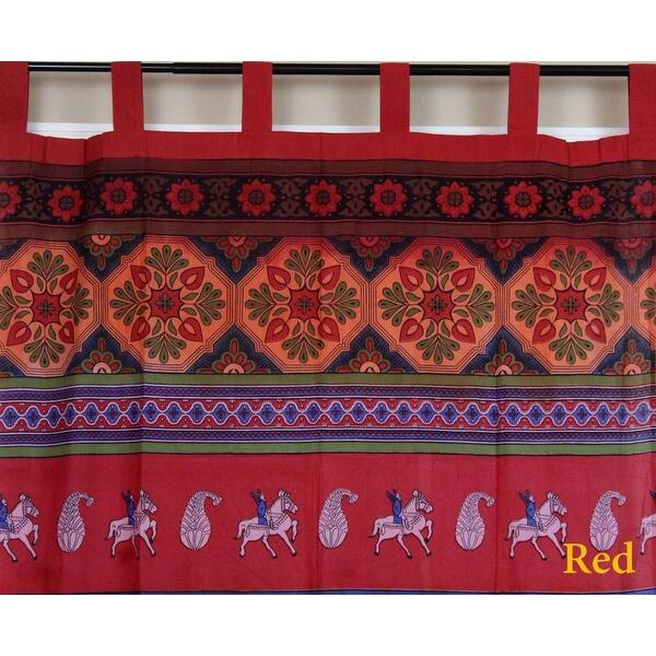 Shop Curtains For Living Room Cotton Kalamkari Floral Tie Dye Tab