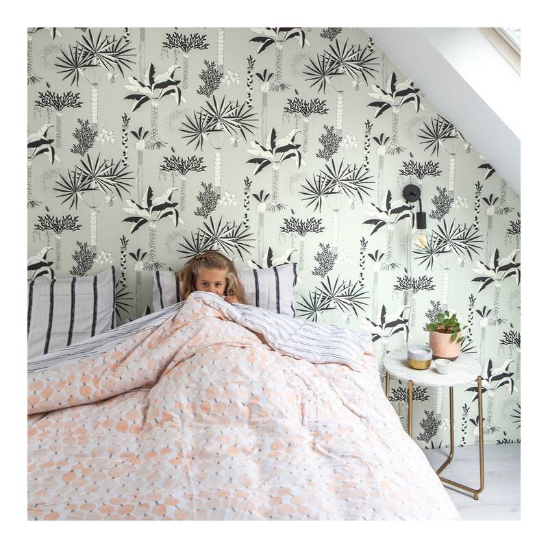 Rasch Sanjay Grey Tropical Grove Wallpaper - 20.5 x 396 x 0.025