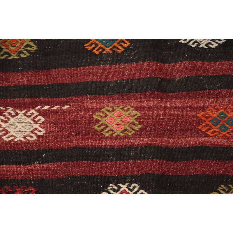 Hand Woven Oriental 100% Wool Carpet Southwestern Tribal Multi-Colored Kilim Area Rug - 10' 3'' X 6' 4''