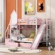 Twin Over Twin Castle Style Bunk Bed For Nursery Room, Pink - On Sale 