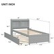 preview thumbnail 3 of 13, Twin Wood Platform Bed with Trundle, Versatile Platform Bed with Storage Headboard, Solid Wood Bedframe for Living Room Bedroom