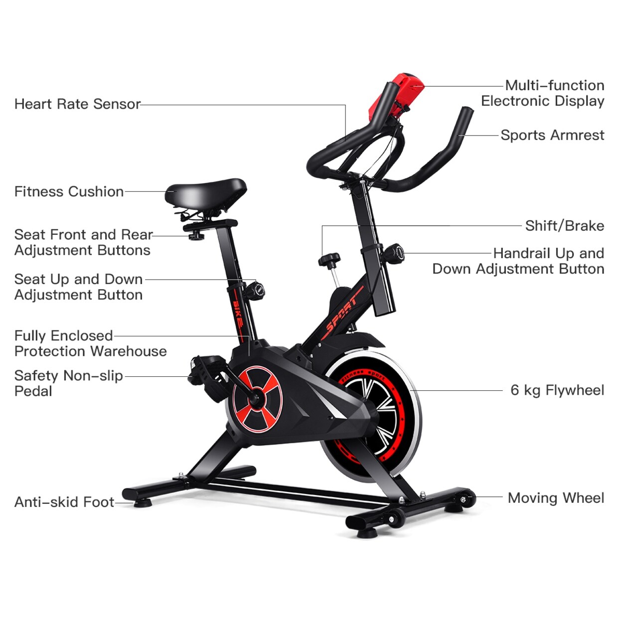 Costway indoor cycling exercise bike gym trainer fitness stationary bike office cardio Clearance