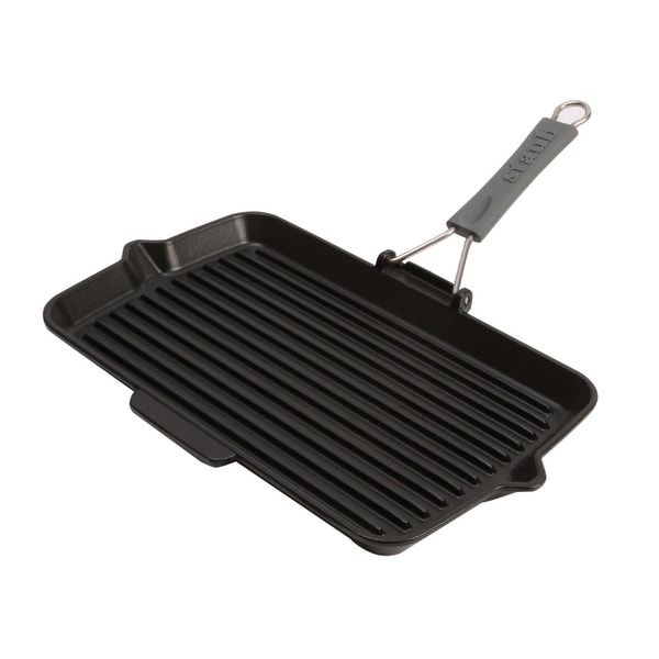 Staub Cast Iron 13.4 X 8.3" Rectangular Folding Grill - Matte Black. Opens flyout.