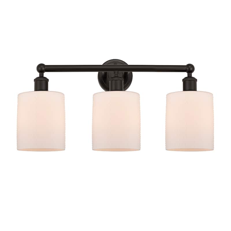 Innovations Lighting 616-3W-12-23 Cobbleskill Vanity Cobbleskill 3 - Oil Rubbed Bronze / Matte White