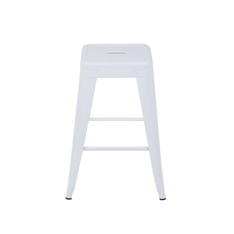 AC Pacific 24 Inch Industrial Stackable Metal Counter Stools Set of 2