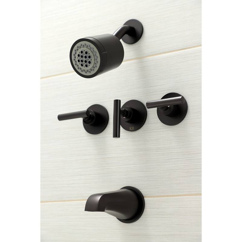 Kingston Brass Manhattan Three-Handle Tub and Shower Faucet