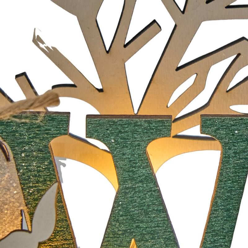 Little Red Riding Hood Wooden Snow Christmas Tabletop Decor - 1.96'' H X 10.23'' W X 5.9'' D