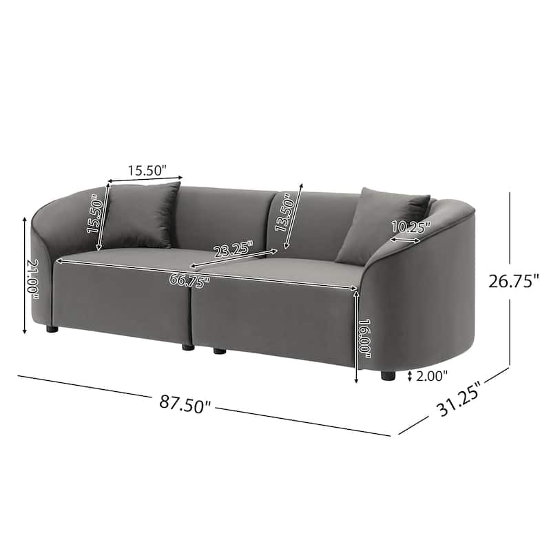 Christopher Knight Home - Allegra Sculptural Upholstered 87" Curved Sofa