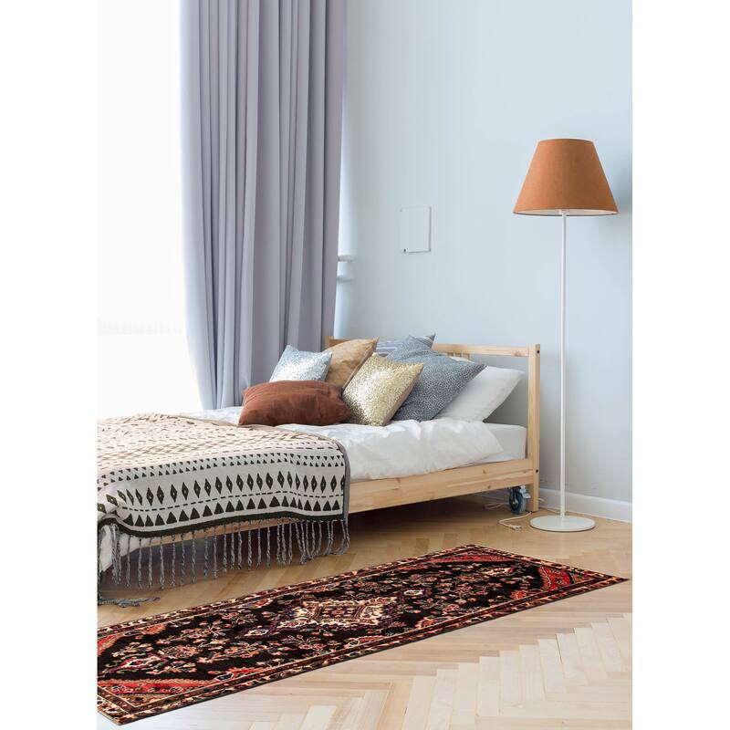 ECARPETGALLERY Hand-knotted Andelz Black Wool Rug - 3'7 x 10'6