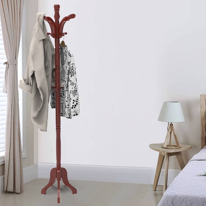 Cherry Coat Rack with 13 Hooks