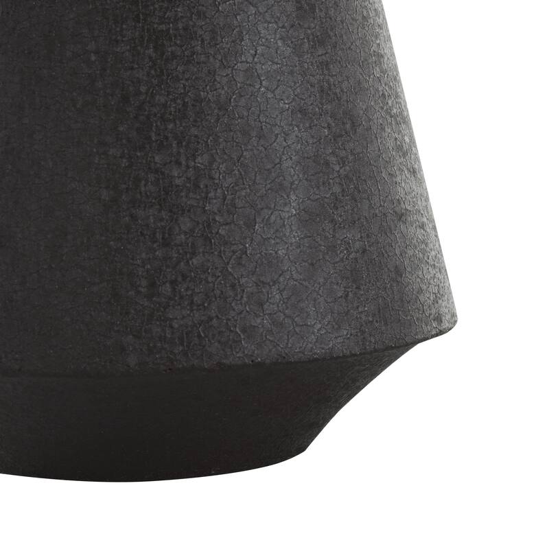 Metal Textured Cone Decorative Vase - Set of 2 Black - Roche River Decor