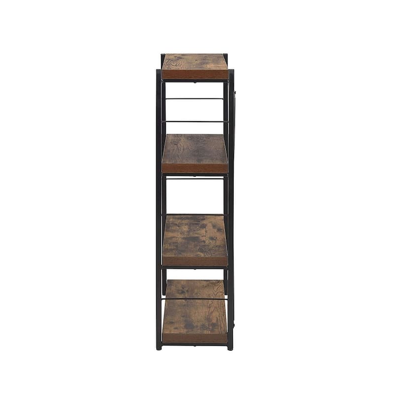 Writing Desk Antique Oak Metal Legs Contemporary Style Workstation Home Office Desk 22 x 46.5 x 28 Inches