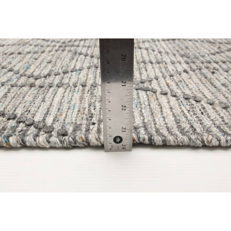ECARPETGALLERY Braid weave Sienna Grey Wool Rug - 5'3 x 7'3