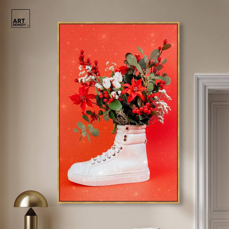 Christmas Sneaker Canvas by Art Remedy