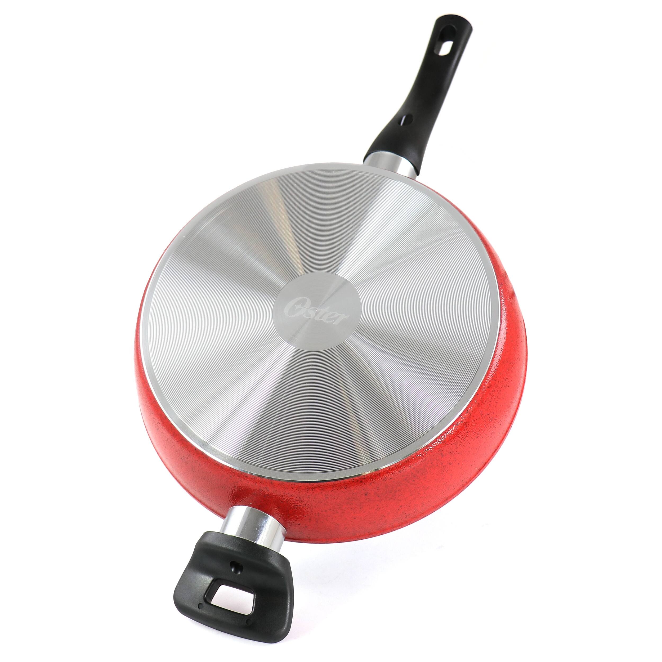 3.8 Quart Nonstick Saute Pan With Lid in Speckled Red Bed Bath