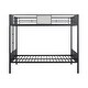 preview thumbnail 4 of 3, Metal Full over Full Bunk Bed with Ladder in White and Black