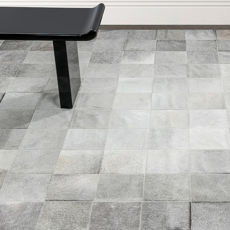 Ben Soleimani South American Cowhide Tile Hand Woven Rug