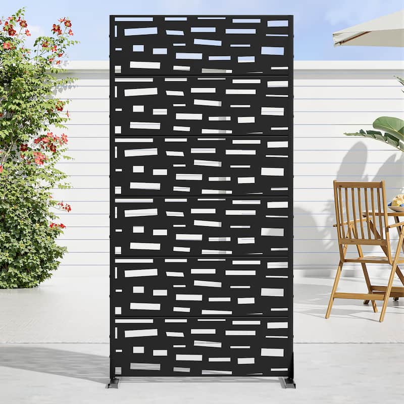 Dovelina 6ft.x 4ft. Outdoor Freestanding Metal Privacy Screen Decorative Garden Fence - 72"x35"