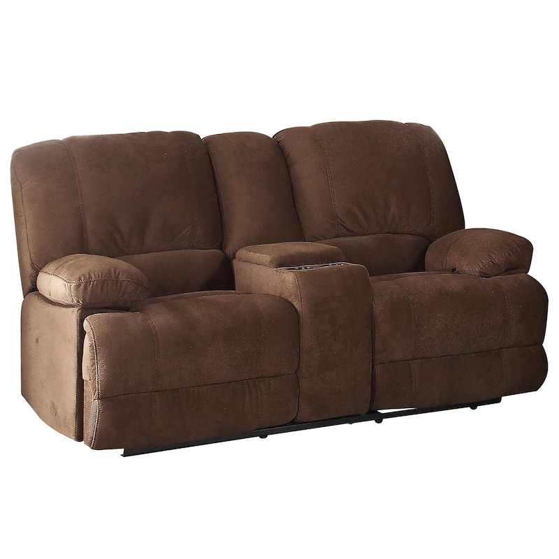 Kevin Upholstered Reclining Loveseat - Brown