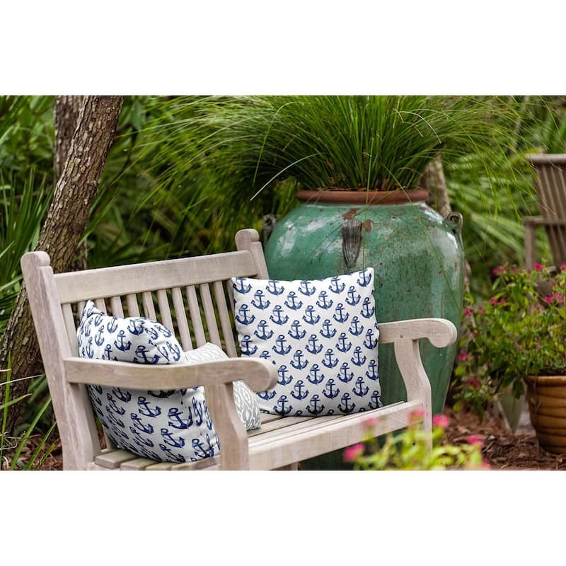 Anchor Pattern Indoor/Outdoor Throw Pillow