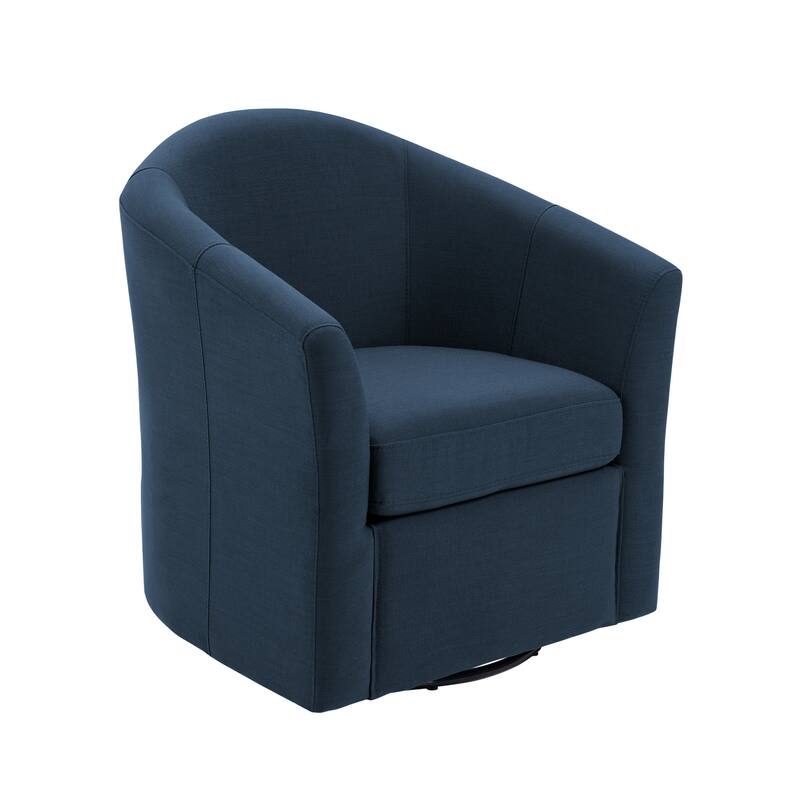 Linen Armchair Swivel Barrel Accent Chairs for Living Room