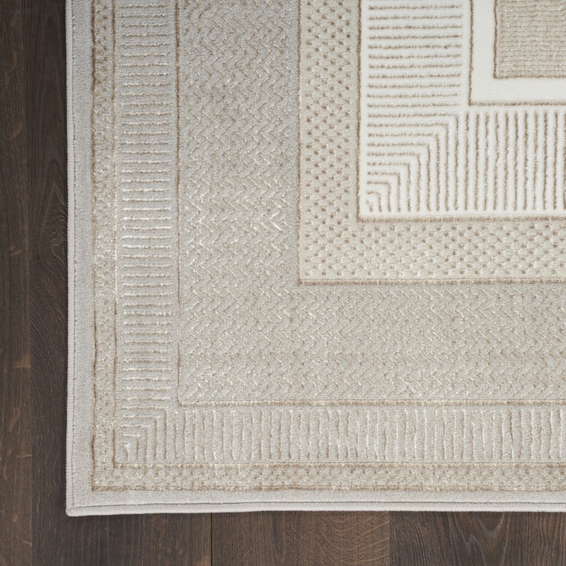 Power Loomed Geometric Modern Non Skid Stain Resistant Area Rug - 118' X '94' X '0.39
