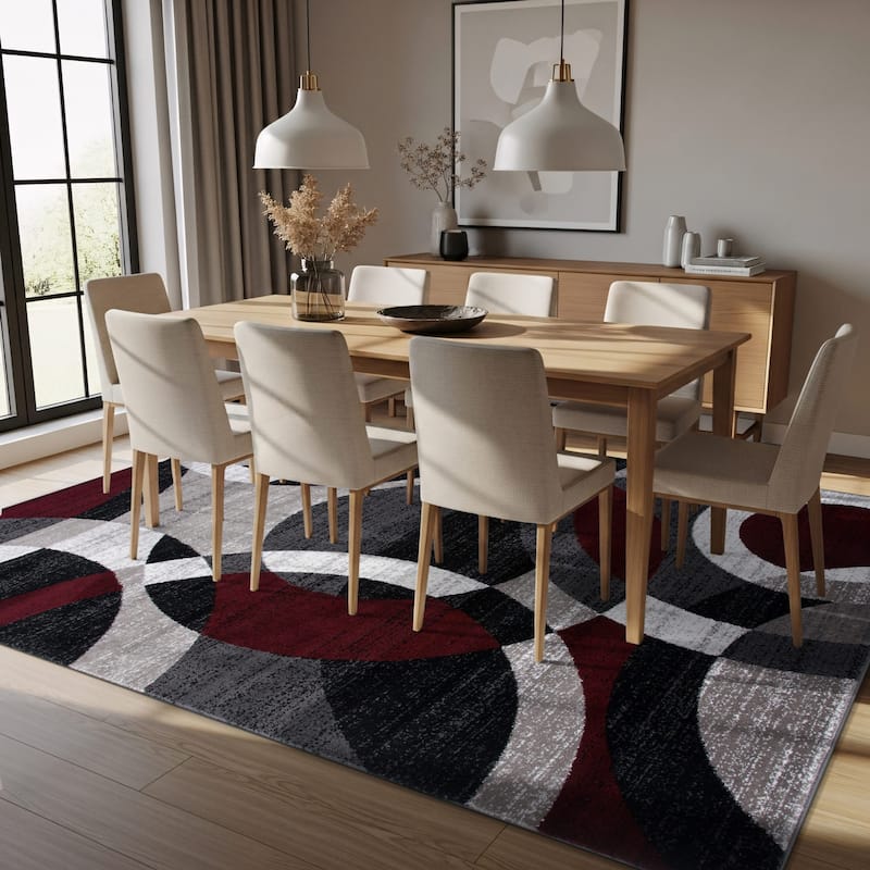 World Rug Gallery Geometric Circles Area Rug