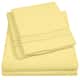 Deep Pocket Soft Microfiber 4-piece Solid Color Bed Sheet Set - California King - Pale Yellow