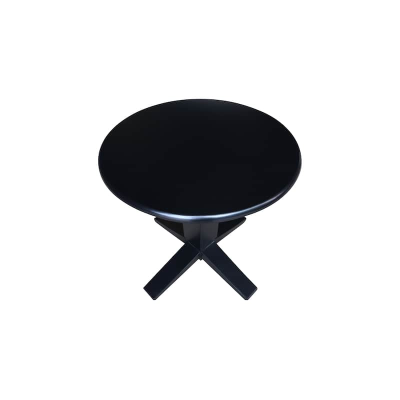 30 in Solid Wood Round Top Pedestal Dining Table