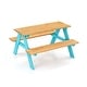preview thumbnail 2 of 10, Children Outdoor Wooden Table with Bench Seats for Indoor and Outdoor Use - 35" x 14" x 20" (L x W x H)