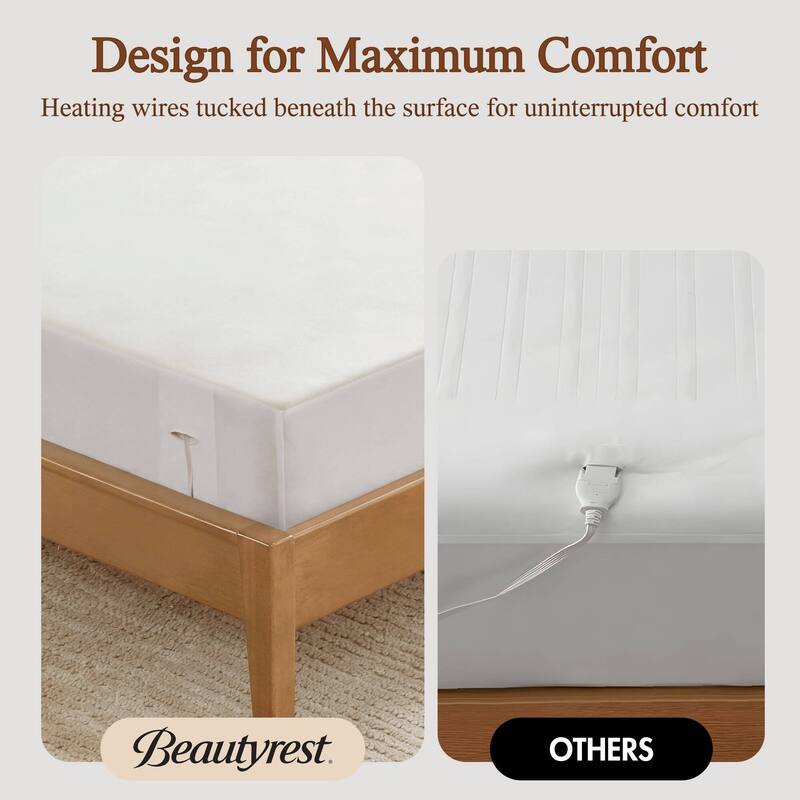 1-Piece Queen Heated Mattress Pad,White