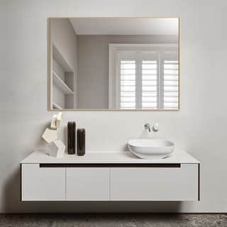 Modern Rectangle Metal Framed Bathroom Vanity Mirror Wall Mirror