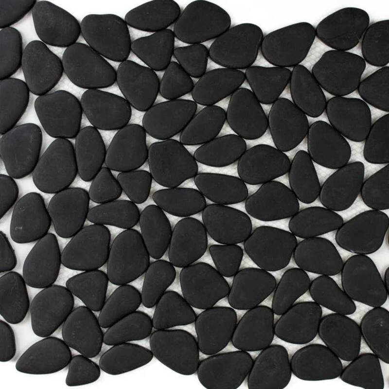 Huron Rock 12x12 Matte Glass Pebble Mosaic Tile - Floor, Wall, Backsplash