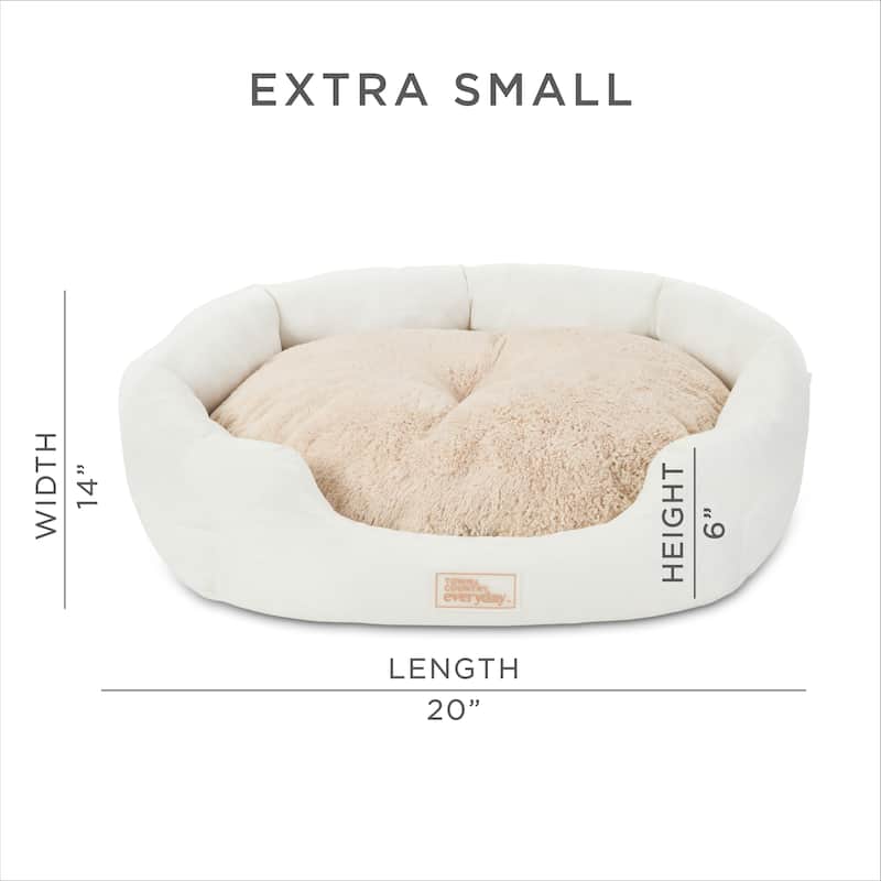 TOWN & COUNTRY EVERYDAY CuddleTown Faux Linen Comfy Cozy Cuddler Pet Bed