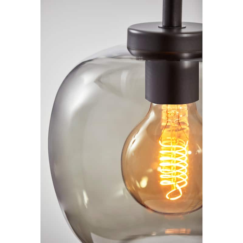 Adesso Smoked Glass Ceiling Pendant Light