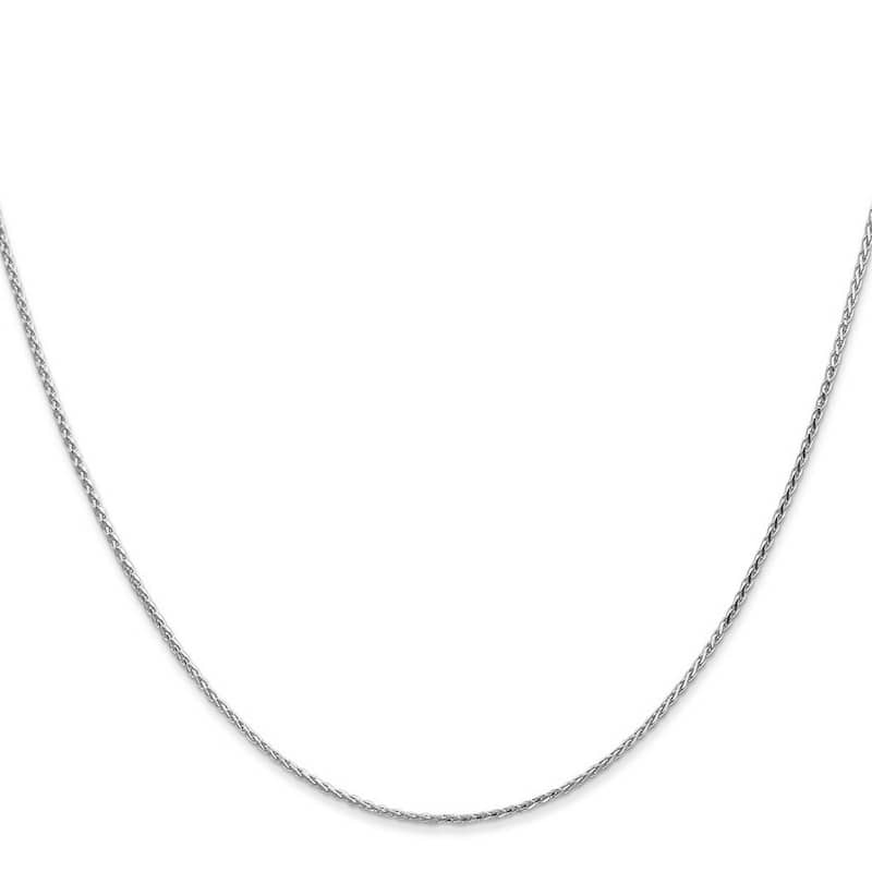 Curata 14k White Gold 10" 1.2mm Diamond-cut Parisian Wheat Chain Ankle Bracelet (Lobster-claw)