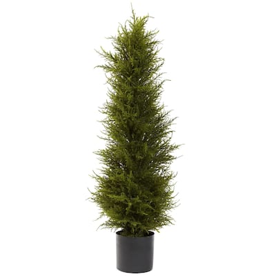 42" Artificial Tree with Black Planter - Home Office Decor, Modern Asian Style, Indoor Plant DÃ©cor - 3.5ft.