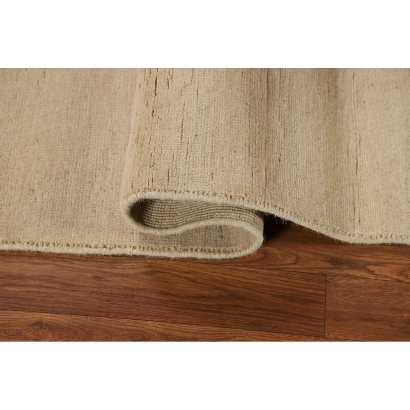 Modern Beige Gabbeh Oriental Rug Hand-Knotted Wool Carpet - 2'10"x 4'0"