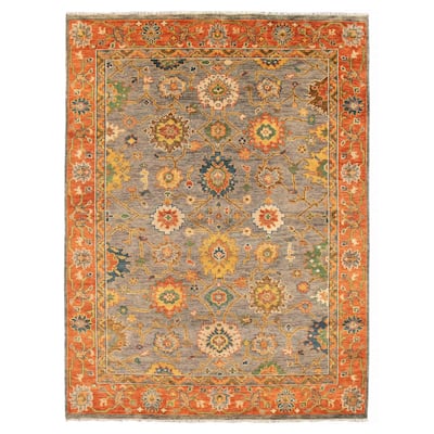 ECARPETGALLERY Hand-knotted Jules Serapi Grey Wool Rug - 9'1 x 11'11