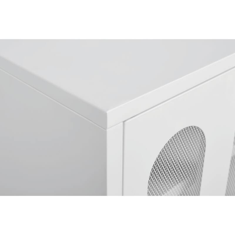 High Shoe Cabinet with Adjustable Partitions & Mesh Doors