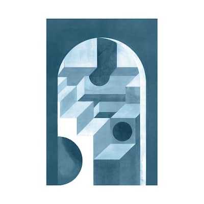 Labyrinth II Blue (40 x 60) Canvas Art Print
