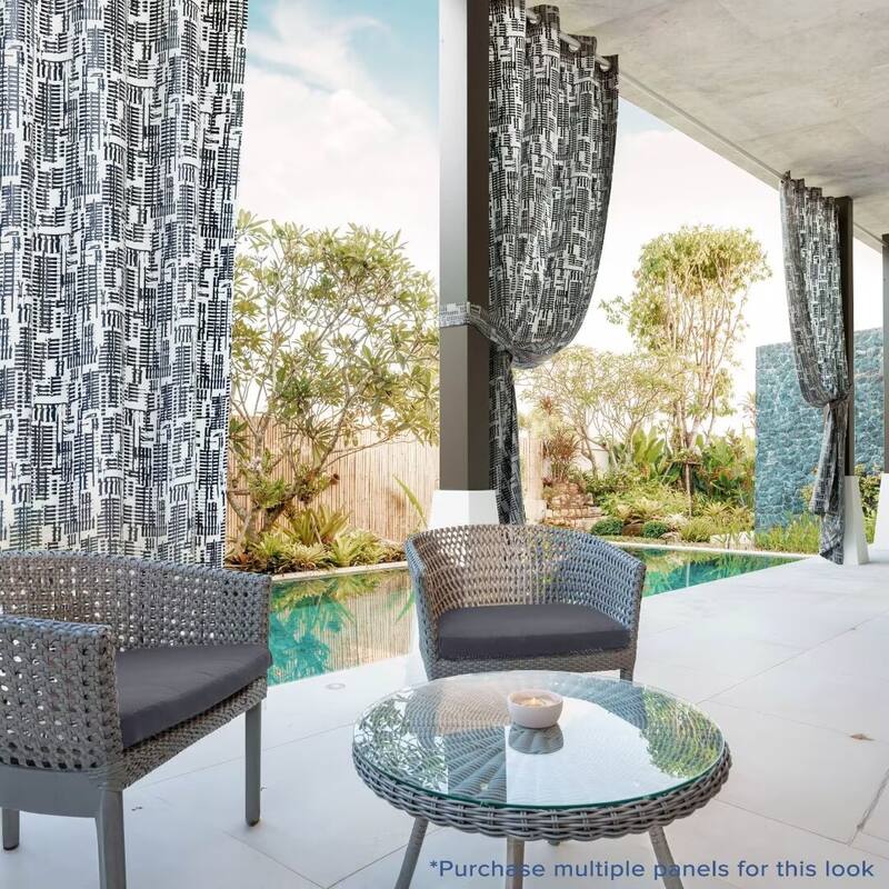 Outdoor Gobi Print UV Protected and Privacy Grommet Panel - 52"Wx108"L - Navy