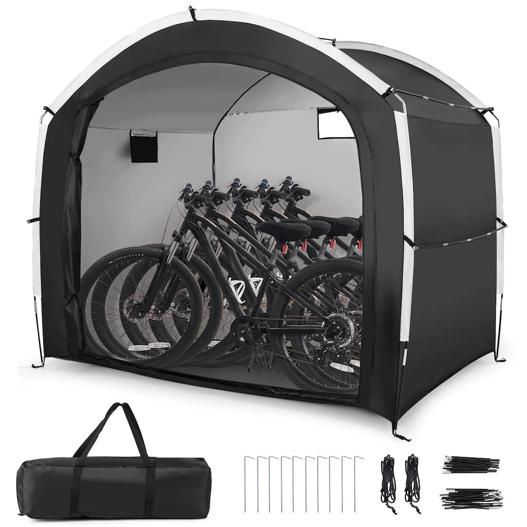 Gymax Bike Storage Tent w/ Window Floor Portable Garage Shed for 5