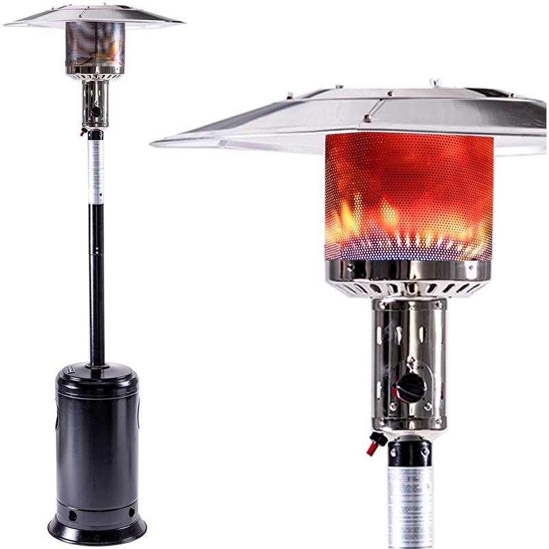 Outdoor Patio Propane Heater with Portable Wheels 47,000 BTU 88 inch Standing Gas Outside Heater