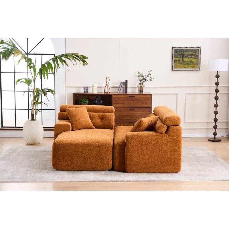 Convertible Chaise Sectional Sofa, Full Compression Sponge L-Shape
